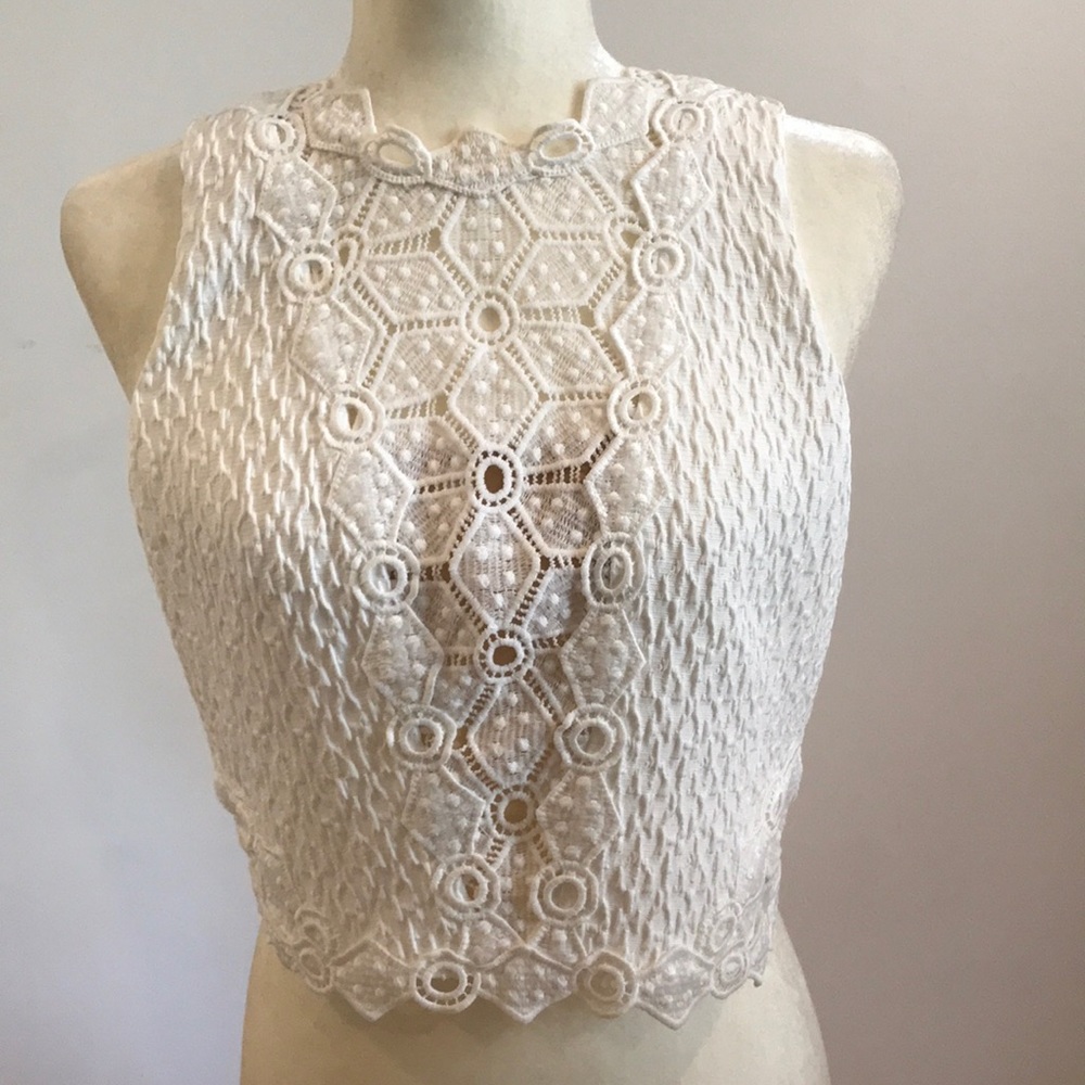 Rebecca Taylor white beautiful embroidered top